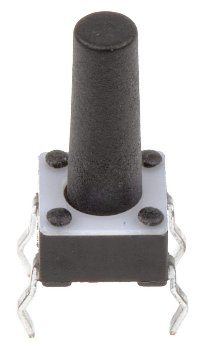 TE Connectivity Black Button Tactile Switch, SPST 50 mA @ 24 V dc 9.4mm Surface Mount