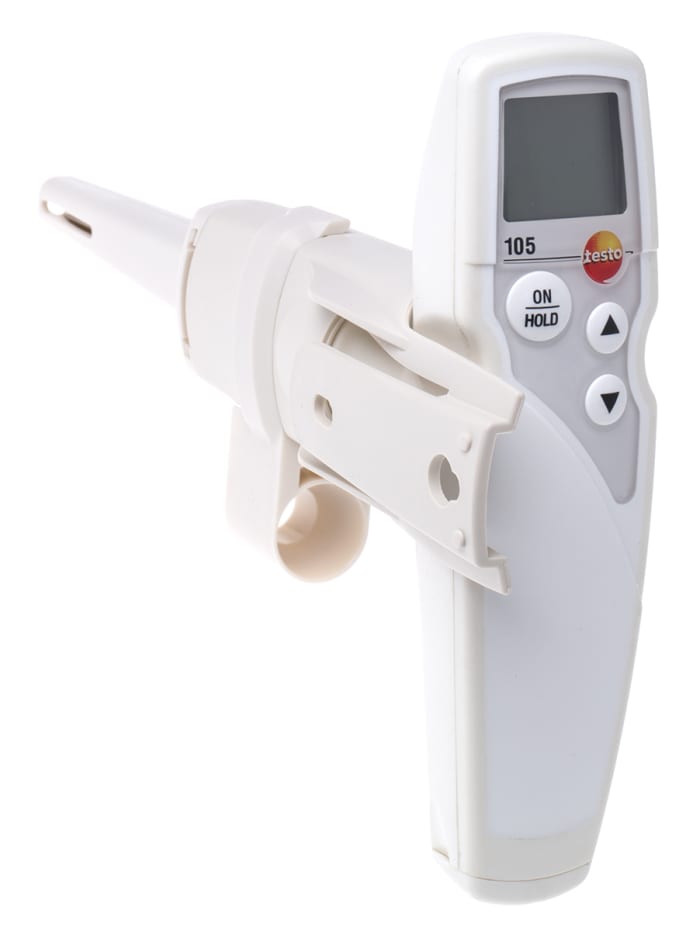 Testo 105 Handheld Digital Thermometer for Food Industry Use, NTC Probe, +275°C Max, ±1 % Accuracy