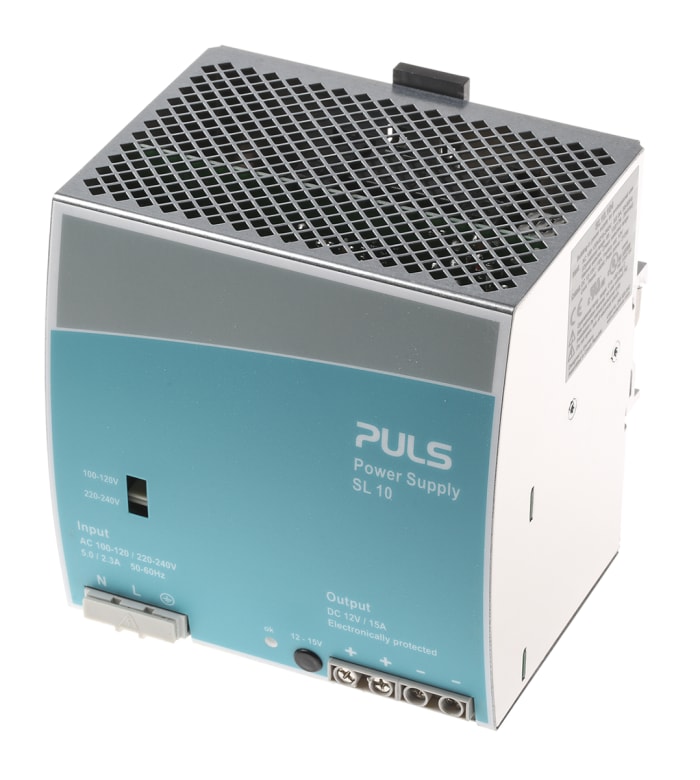 PULS Switch Mode DIN Rail Panel Mount Power Supply, 12 → 15A Output, 180W