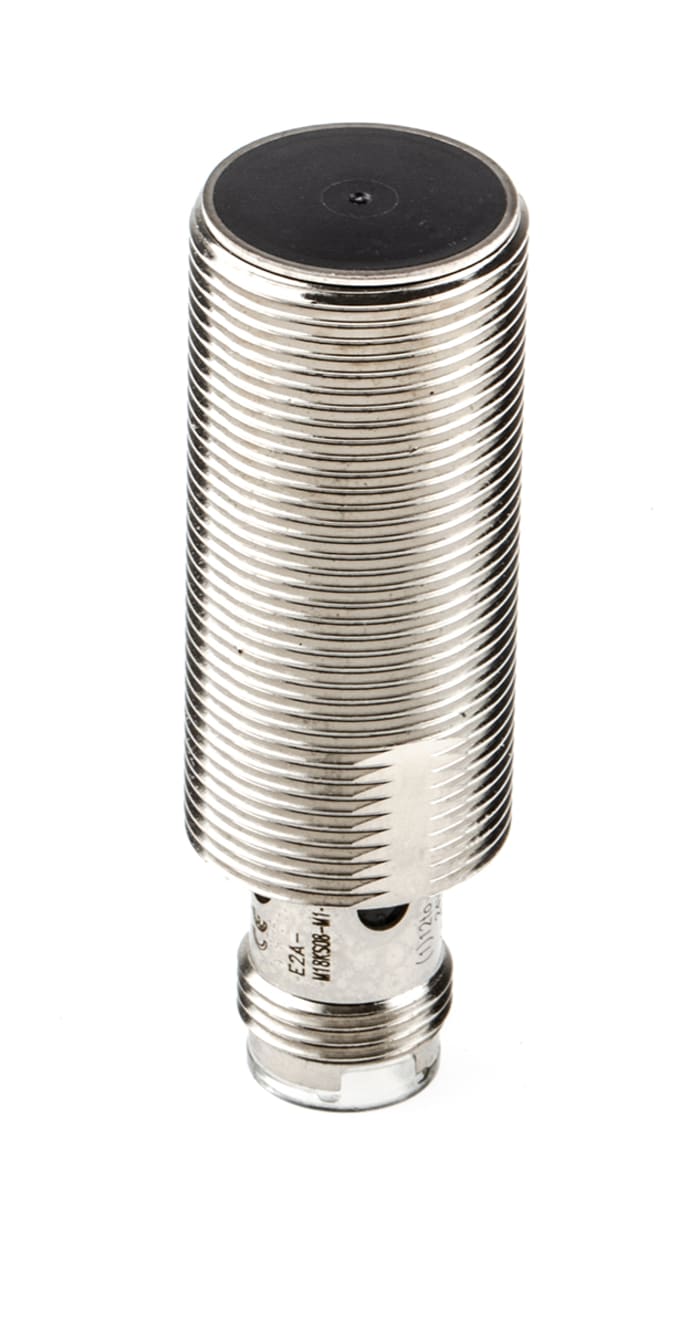 Omron Inductive Barrel-Style Proximity Sensor, M18 x 1, 8 mm Detection, PNP Output, 12 → 24 V dc, IP67