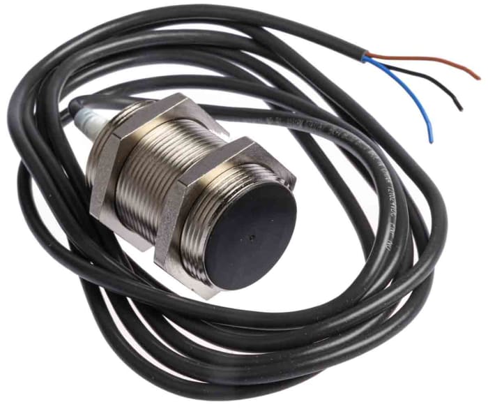Omron Inductive Threaded Barrel Proximity Sensor, M30, 15 mm Detection, PNP NO, 12 → 24 V dc