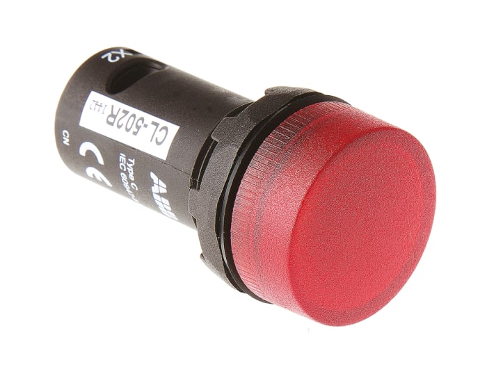 ABB, ABB Compact, Panel Mount Red LED Indicator, 22mm Cutout, Round, 24V ac/dc