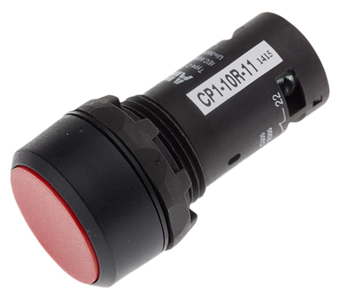 ABB Compact Series Push Button, Momentary, Panel Mount, 22mm Cutout, SPDT, 300V, IP69K