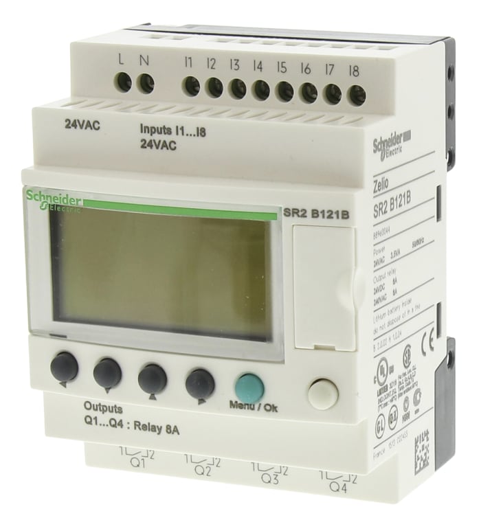 Schneider Electric Zelio Logic Smart Series Logic Module, 24 V ac Supply, Relay Output, 8-Input, Discrete Input