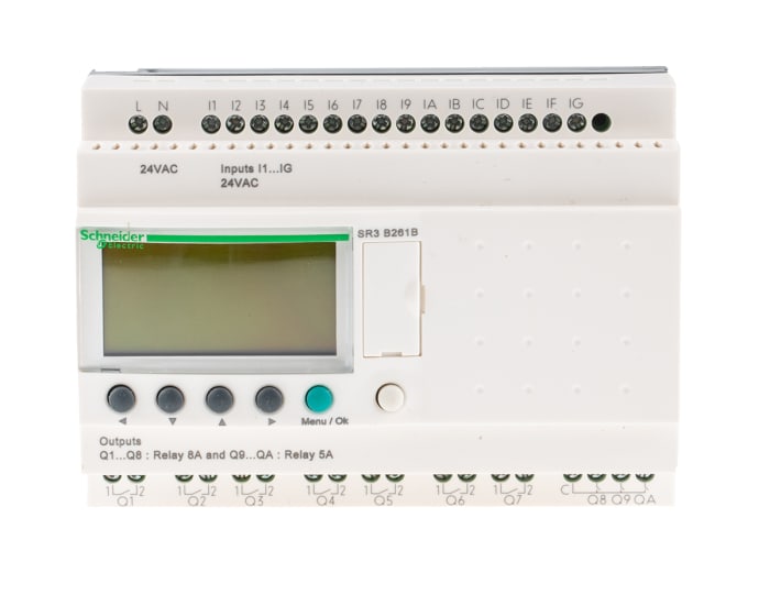 Schneider Electric Zelio Logic Series Logic Module, 24 V ac Supply, Relay Output, 16-Input, Discrete Input