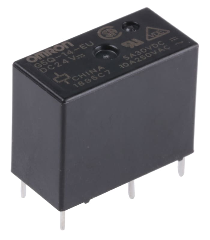 Relais Omron G5Q, 1 RT, bobine 24V c.c. Montage sur CI 400mW