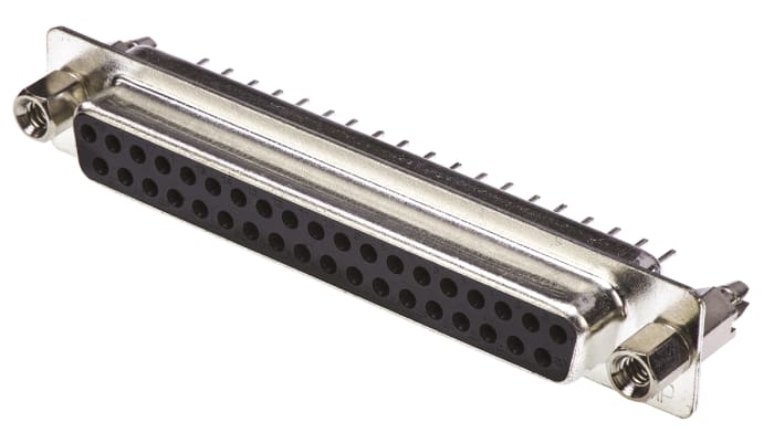 TE Connectivity AMPLIMITE HDP-20 37 Way PCB D-sub Connector Socket, 2.77mm Pitch, with 4-40 UNC Female Screwlocks,