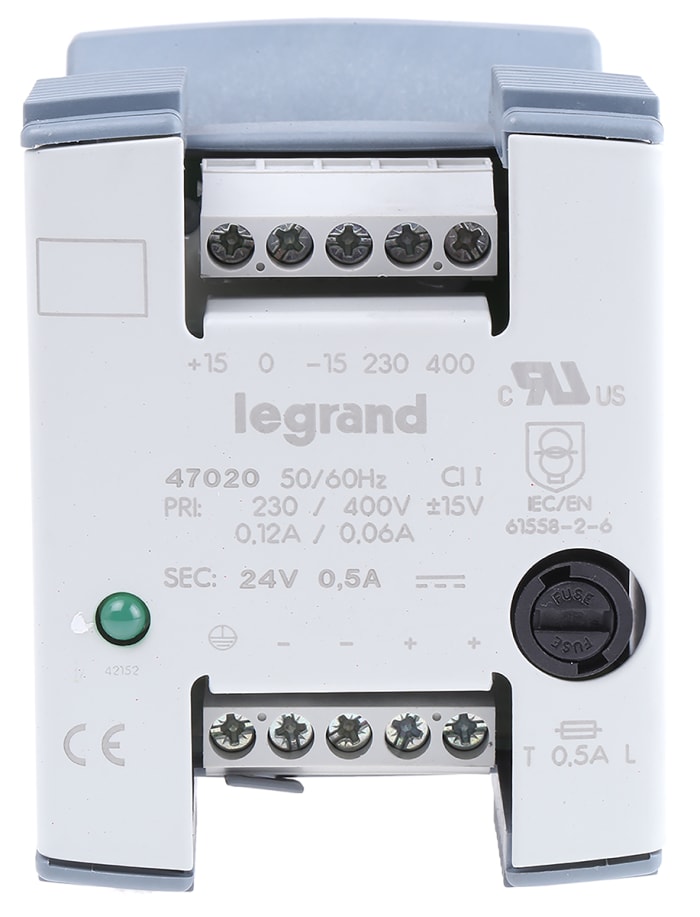 Legrand Linear DIN Rail Power Supply, 230V ac ac Input, 24V dc dc Output, 500mA Output, 12W