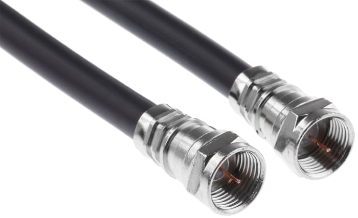 Radiall Male F Type to Male F Type, 3m, RG59 Coaxial, Terminated75 Ω