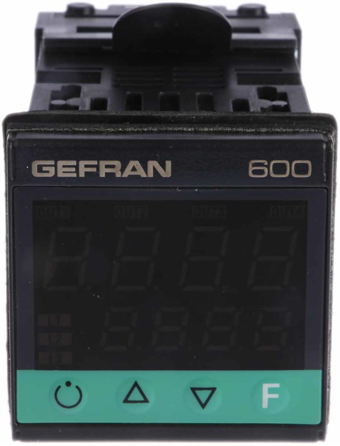 Gefran 600 PID Temperature Controller, 48 x 48 (1/16 DIN)mm, 3 Output Relay, 100 V ac, 240 V ac Supply Voltage ON/OFF