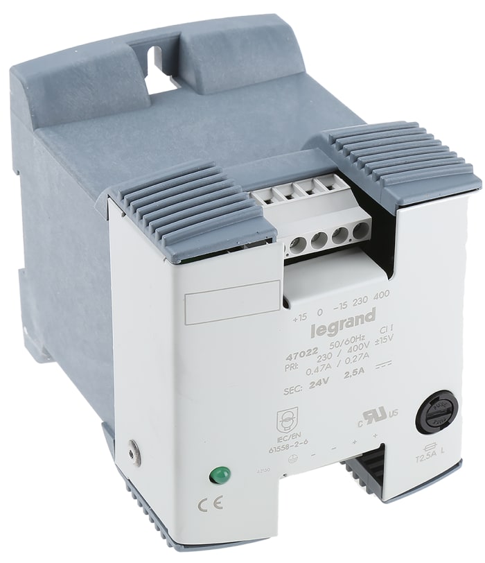 Legrand Linear DIN Rail Power Supply, 230V ac ac Input, 24V dc dc Output, 2.5A Output, 60W