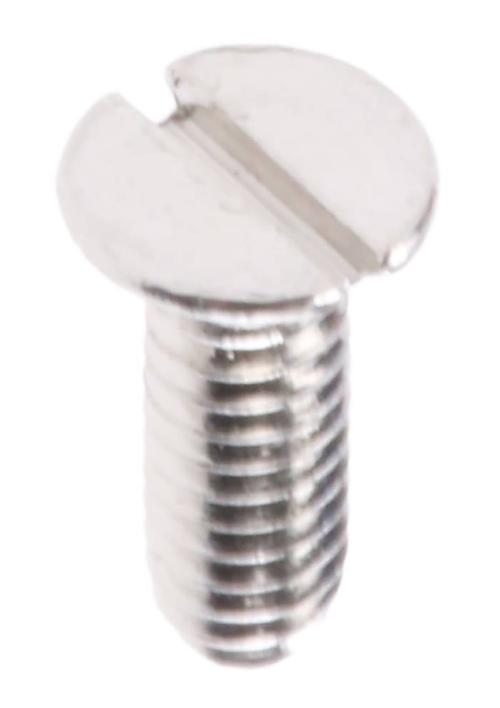 Tornillo de cabeza avellanada con huella ranurada RS PRO M2 x 6mm, paso de rosca 0.4mm, de Latón chapado en níquel