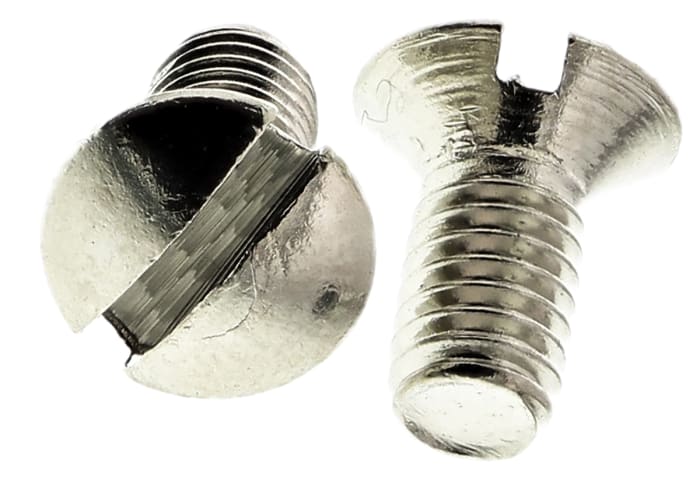 RS PRO Slot Raised (Countersunk) Brass Machine Screw 6.0 mm M3