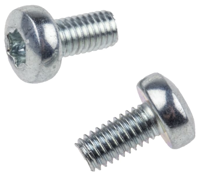 Tornillo de cabeza alomada con huella Torx RS PRO M3 x 6.0mm, paso de rosca 0.50mm, de Acero Pasivado transparente