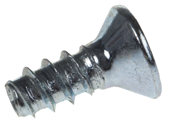 RS PRO Bright Zinc Steel Countersunk Head Thread Forming Screw 9 mm