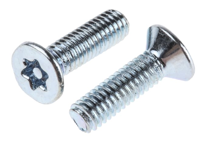 Tornillo de seguridad a prueba de manipulaciones Galvanizado brillante Cabeza avellanada Acero, M3.5 x 12mm