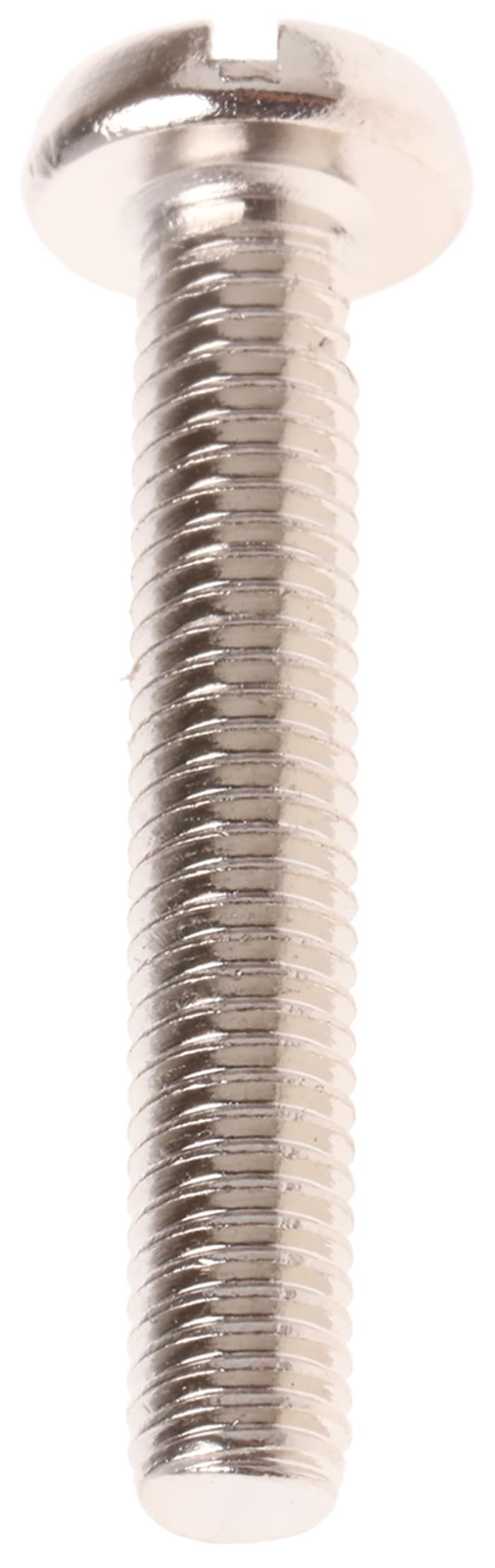 Tornillo de cabeza alomada con huella ranurada RS PRO M5 x 30.0mm, paso de rosca 0.80mm, de Latón chapado en níquel