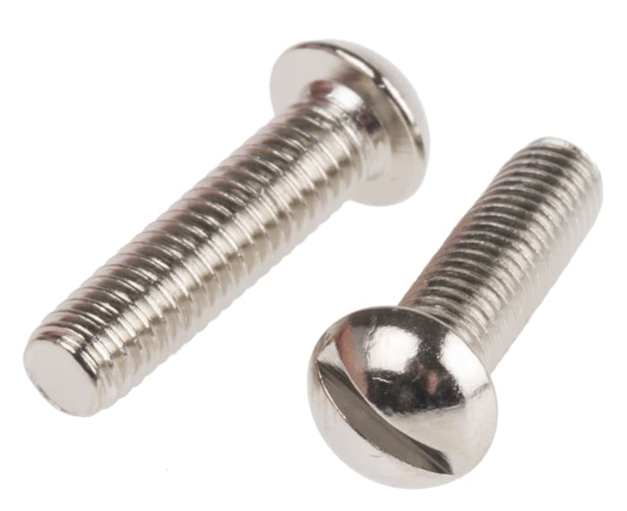 RS PRO Slot 2BA Round Brass Machine Screw BS 57x3/4in