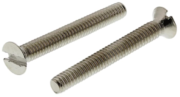RS PRO Slot Countersunk Brass Machine Screws DIN 963 x 16.0mm