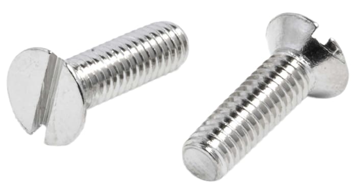 RS PRO Slot M3.5 Countersunk Brass Machine Screw DIN 963 x 12.0mm