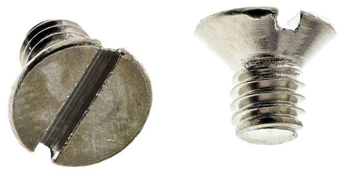 RS PRO Slot Countersunk Brass Machine Screw DIN 963 x 6.0mm