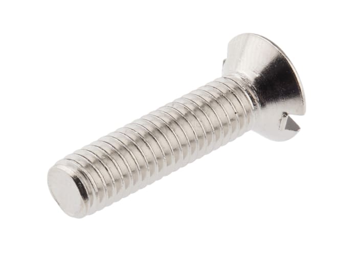 RS PRO Slot M6 Countersunk Brass Machine Screw DIN 963 x 25.0mm