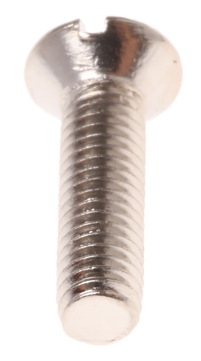 Tornillo de cabeza avellanada con huella ranurada RS PRO M3 x 12.0mm, paso de rosca 0.50mm, de Latón chapado en níquel