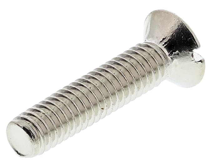 RS PRO Slot M3.5 Raised (Countersunk) Brass Machine Screws DIN 964 x 16.0mm