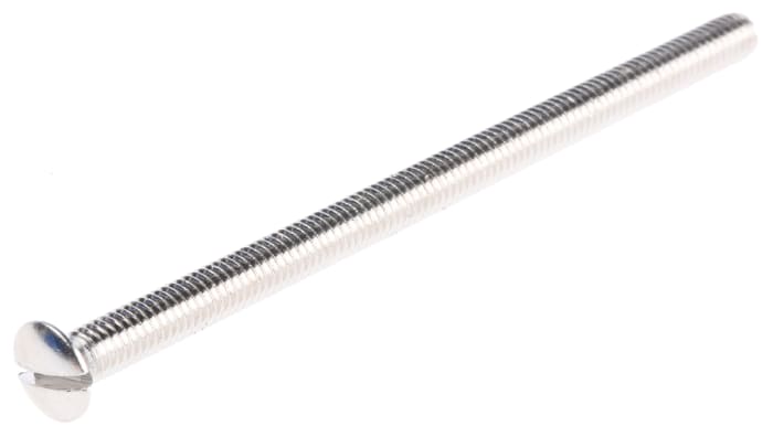 Tornillo de cabeza avellanada con huella ranurada RS PRO M3.5 x 60.0mm, paso de rosca 0.60mm, de Latón chapado en níquel