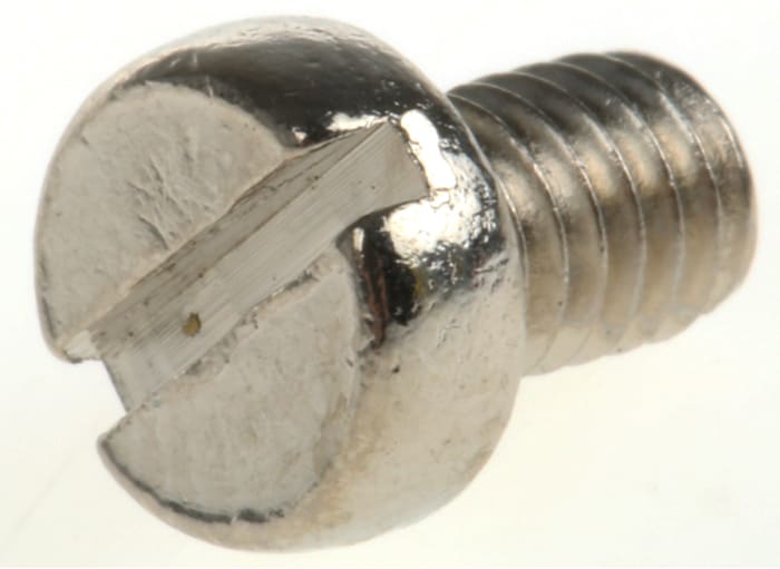 Tornillo de cabeza cilíndrica con huella ranurada RS PRO M4 x 6mm, paso de rosca 0.7mm, de Latón chapado en níquel