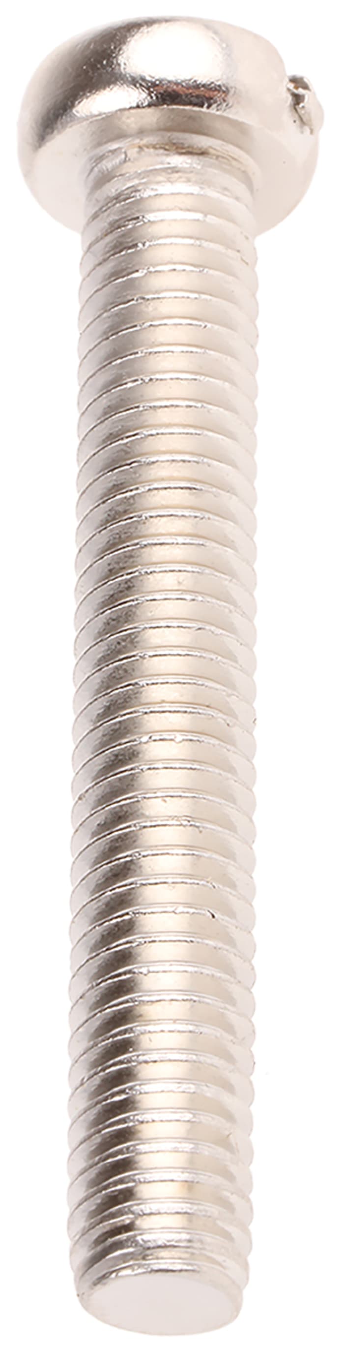 Tornillo de cabeza cilíndrica con huella ranurada RS PRO M6 x 40mm, paso de rosca 1mm, de Latón chapado en níquel