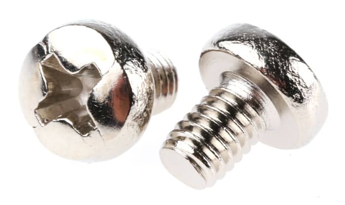 RS PRO Cross M4 Pan Brass Machine Screw DIN 7985 x 6mm