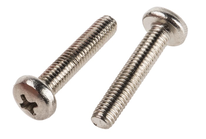 Tornillo de cabeza alomada con huella Pozi RS PRO M5 x 25.0mm, paso de rosca 0.80mm, de Latón chapado en níquel