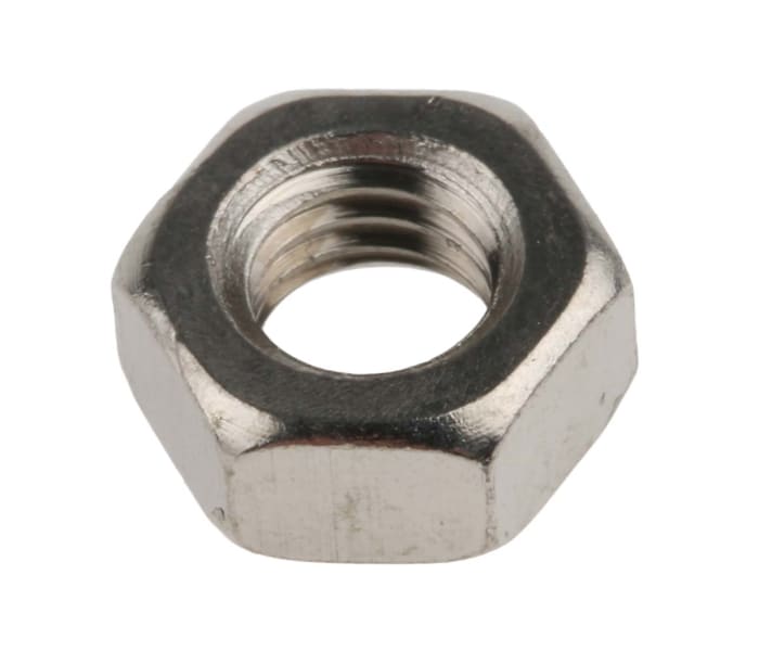 RS PRO, Nickel Plated Brass Hex Nut, DIN 934, M6