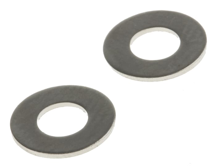 RS PRO Nickel Plated Brass Plain Form A Washers, M3.5, DIN 125A