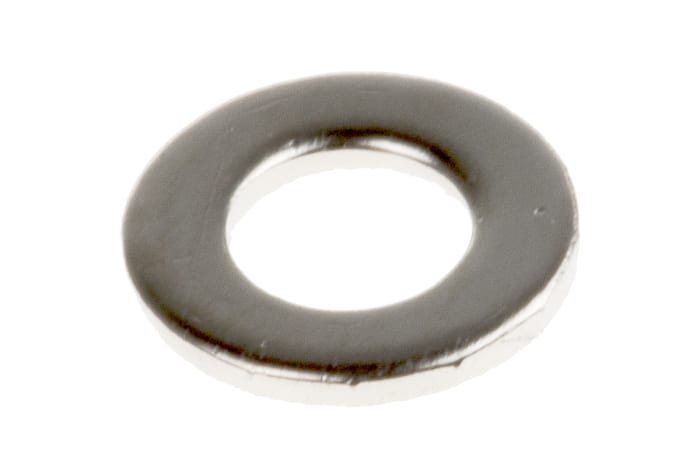 RS PRO Nickel Plated Brass Plain Washers, 6BA, DIN 75000, ISO 4042