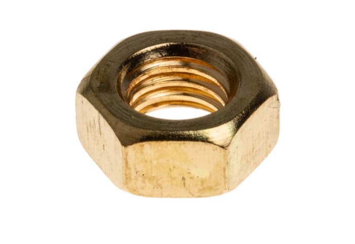 RS PRO, Plain Brass Hex Nut, DIN 934, M5