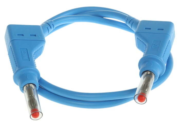 Cordon de test 4mm Staubli, Bleu, 32A, 600V, long. 500mm