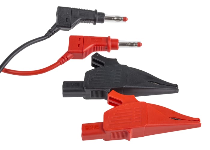 21284 Staubli Staubli Test Lead Kit, 4 mm Crocodile Clip, 4 mm Safety
