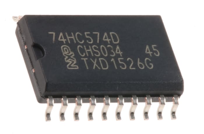 Circuito integrado biestable, CI biestable, 74HC574D,652, HC, 3 estados SOIC 20 pines Octal