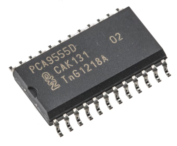 Expansor de E/S, PCA9555D,112, 16 canales, I2C, SMBus, SOIC, 400kHz, 24 pines