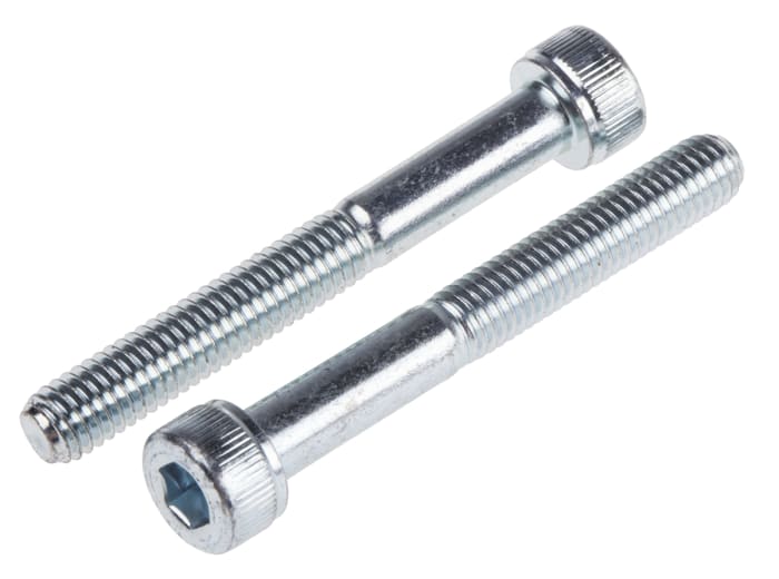 RS PRO Bright Zinc Plated Steel Hex Socket Cap Screw, DIN 912, M5 x 40mm