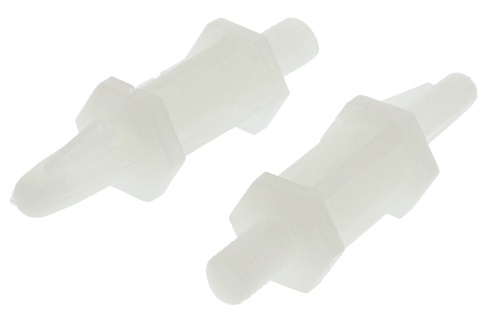 Distanční díl s čepy MSCBS 8-01 výška 12.7mm Nylon pro 4mm PCB otvor a 4mm otvor ve skříni a M4 závit