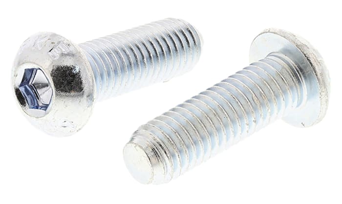 Vis 6 pans À tête bombée hexagonale, M8 x 25mm, en Acier