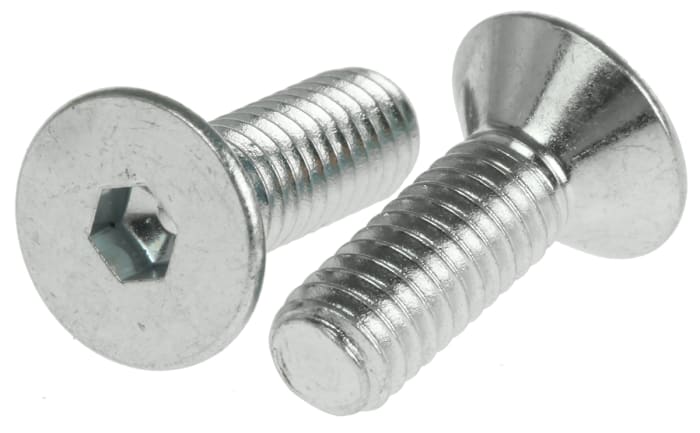 Šroub s vnitřním šestihranem, Ocel hlavice Zápustný s vnitřním šestihranem, M4, délka: 12mm, Leskle pozinkovaný 0.7mm