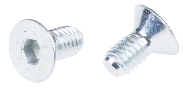 Vis 6 pans à tête fraisée hexagonale, M6 x 12mm, en Acier