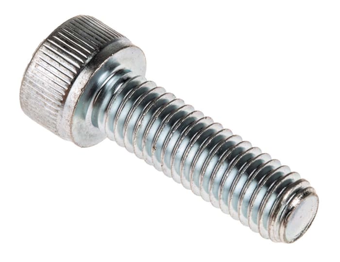 RS PRO Bright Zinc Plated Steel Hex Socket Cap Screw, DIN 912, M6 x 20mm