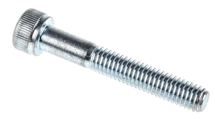 RS PRO Bright Zinc Plated Steel Hex Socket Cap Screw, DIN 912, M6 x 40mm
