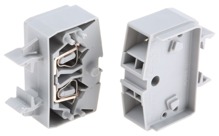 Wago 264 Series Grey Feed Through Terminal Block, 2.5mm², Single-Level,  Cage Clamp Termination