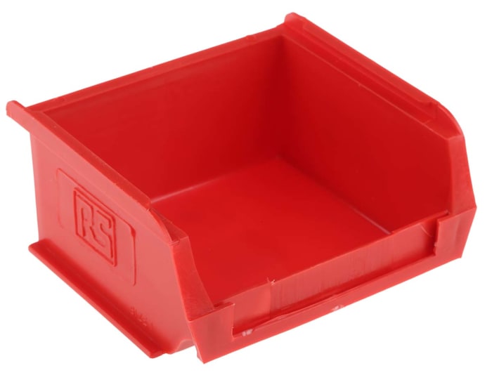 Bac de rangement RS PRO Rouge en PP, 50mm x 100mm x 90mm